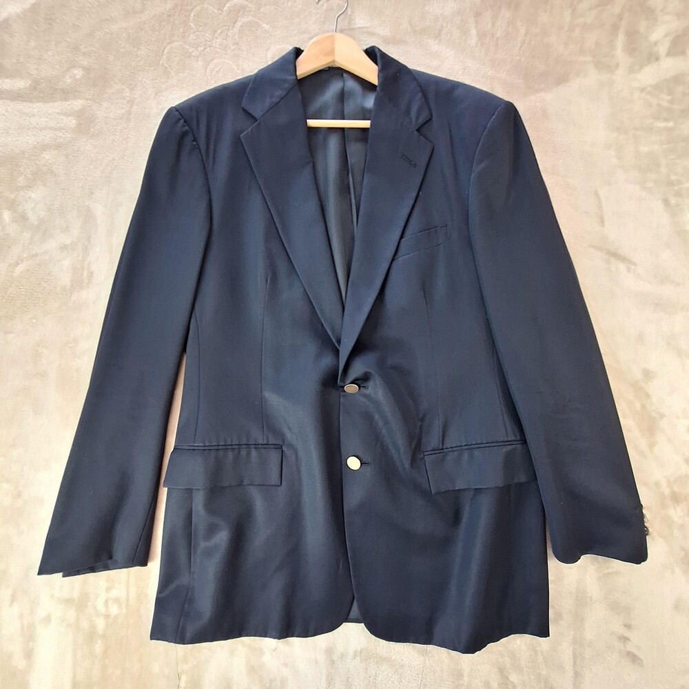 Vintage Polo Ralph Lauren Blazer Mens 42 Blue Wool Gold Buttons USA 90s